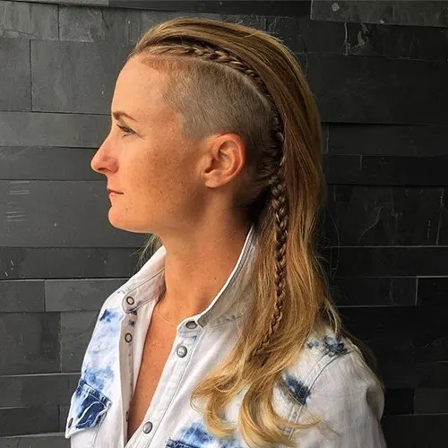 mohawk undercut hairstyle with braids