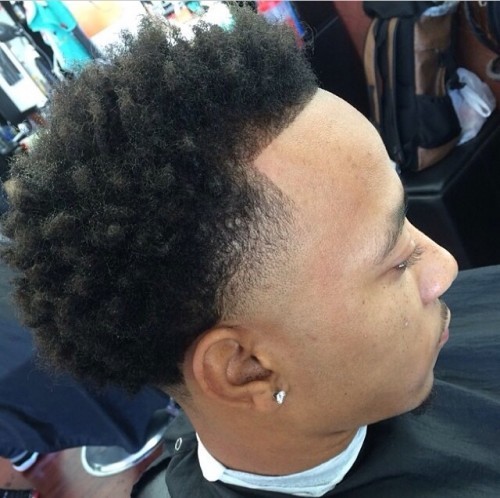 afro men fade taper