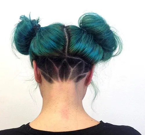two buns-undercut-funky-hairstyle