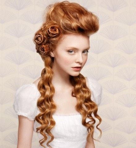 Pompadour long wedding hairstyles