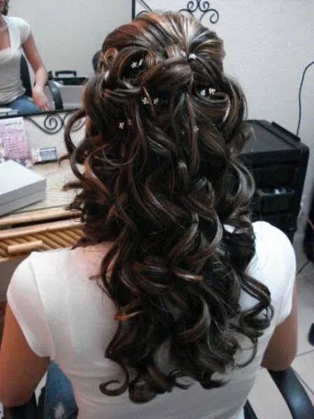 curly long wedding hair