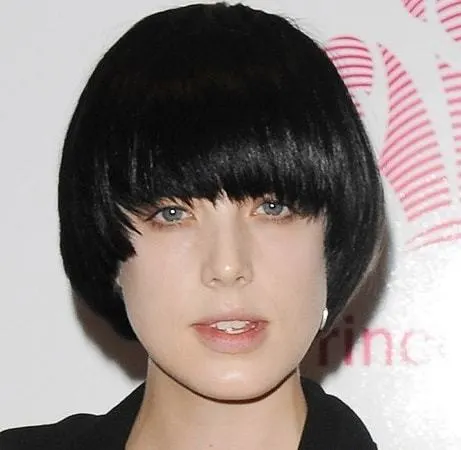 bowl cut hair with Rounded bob