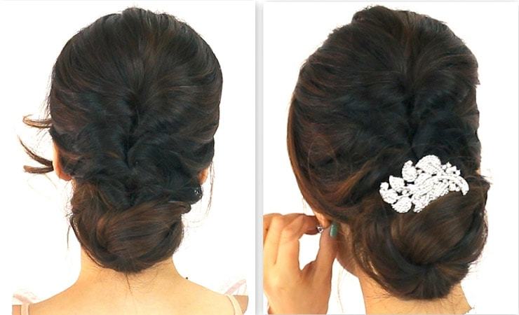 Chignon bun hairstyles for women 40-min