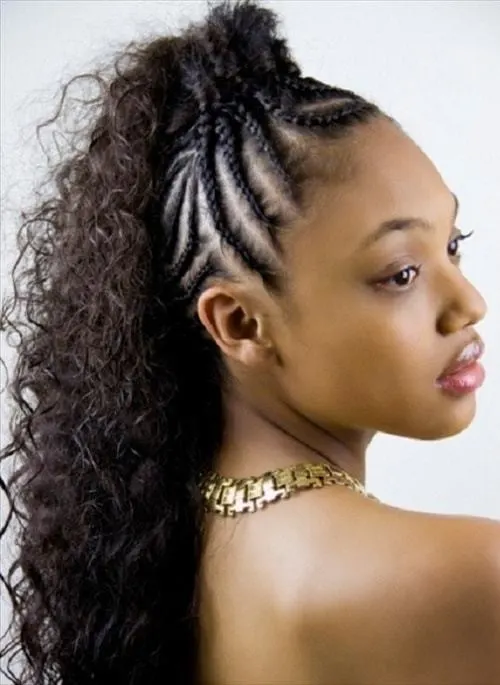 ponytail Long Haircut for black girl