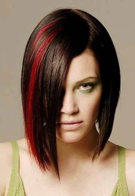  black asymmetrical bob hairstyle