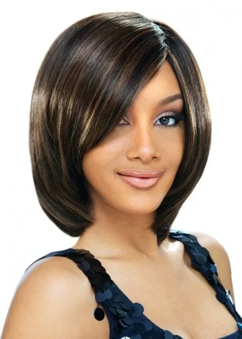 Soft highlight bob hairstyle for young girl