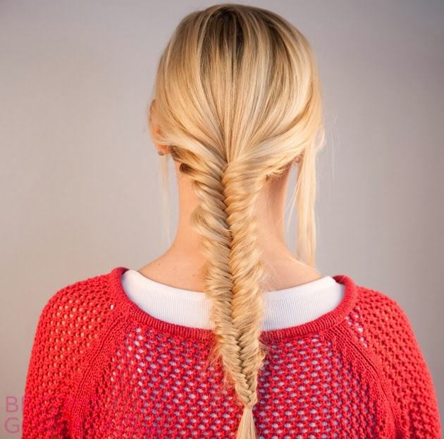 Blond fishtail braids