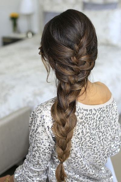 french braided haircut with centre Plait