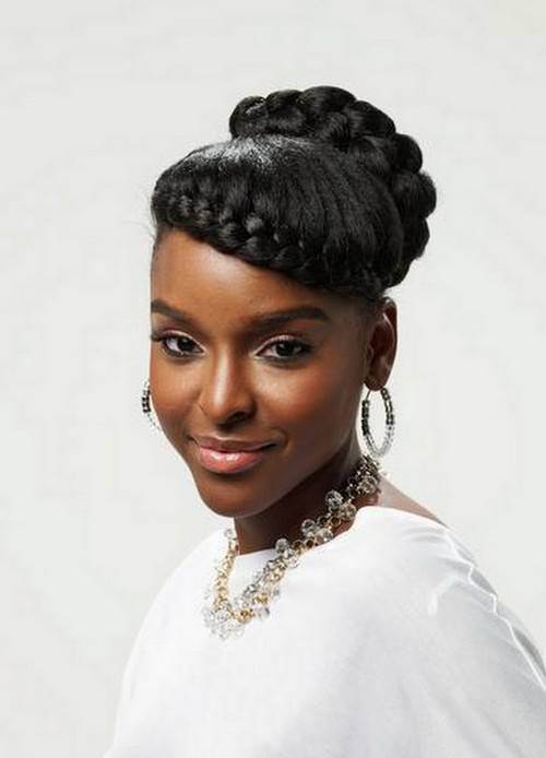 Crown french braid hairstyles for black girl