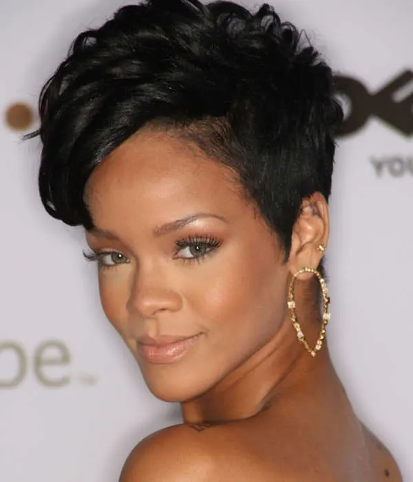 High pixie short quick weave hairstyle