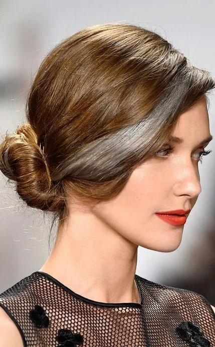cute girl Low bun for short hairstyle