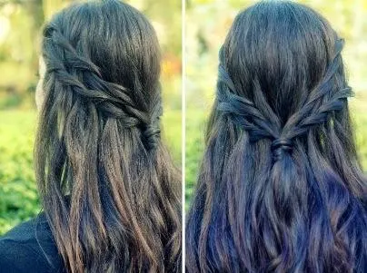 women waterfall braid haircut