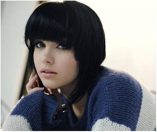 Heavy Bangs weave bob hair style for young girl