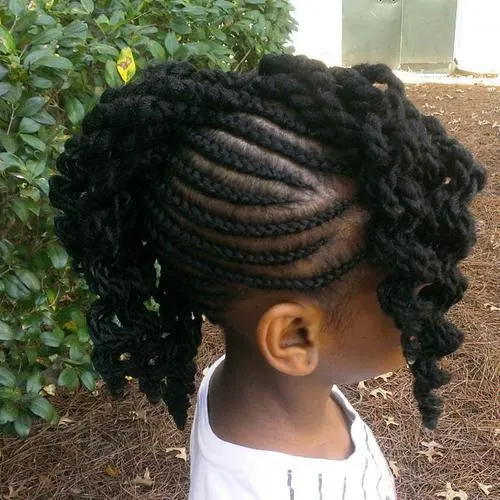 little black baby girl Ponytail with Sweeping Fringe haircut 