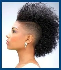 undercut Afro Mohawk hairstyle for women