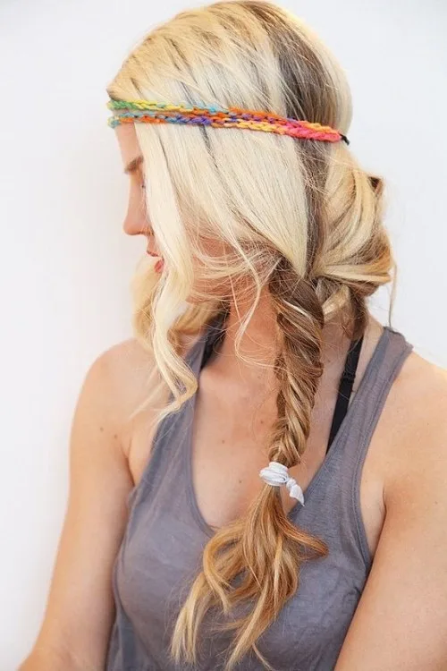 Rainbow colored headbands your bohemian hairstyle 