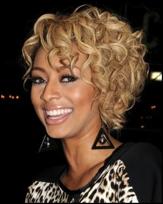 natural short curly blonde hairstyle 