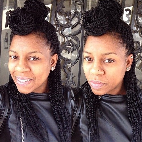 senegalese twist bun