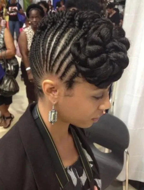 Large braided mohawk for young girl