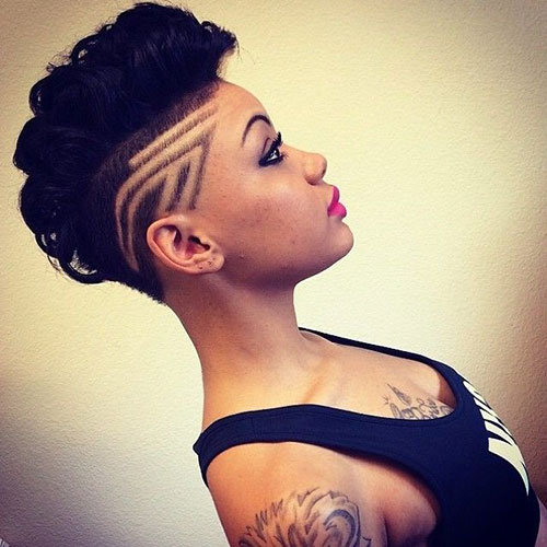 Mohawk with patterns for black girl