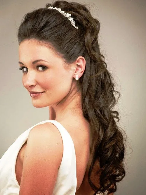 half up half down wedding hairstyle