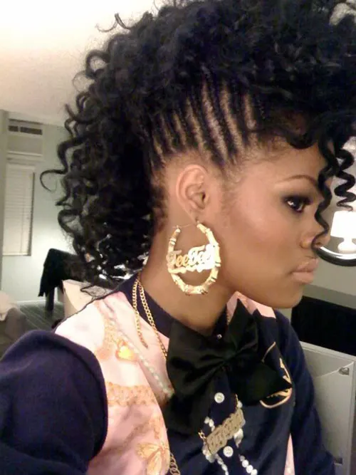 natural hair afro mohawk