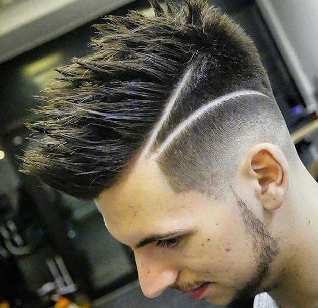 Fade line haircut for men