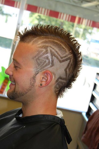 Fohawk with patterns hair style