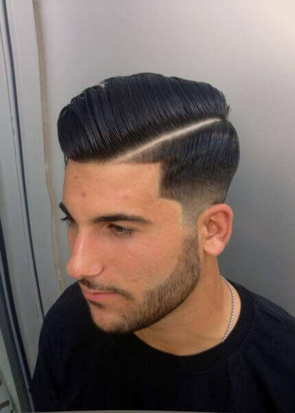 haircut designs sideparted line
