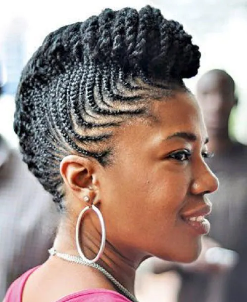 Cornrow mohawk haircut for girl