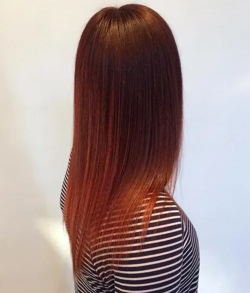  Redhead dark auburn hairstyle for young girl