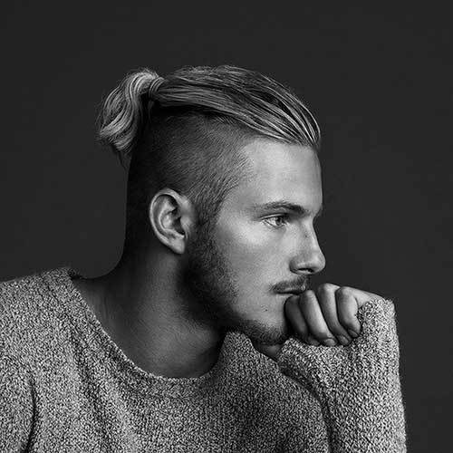 Ponytail mohawk with Shaved Sides Hair for men 