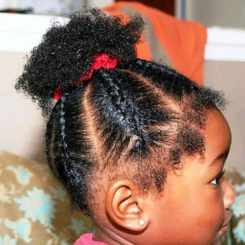 Fun braids hairstyle for little girl 