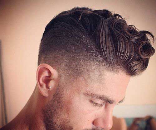 Curly pompadour hairstyle for men 