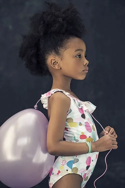 African American toddler Creative hairstyle for black little girl 