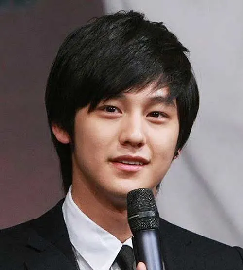 black hair with round face for asian boy