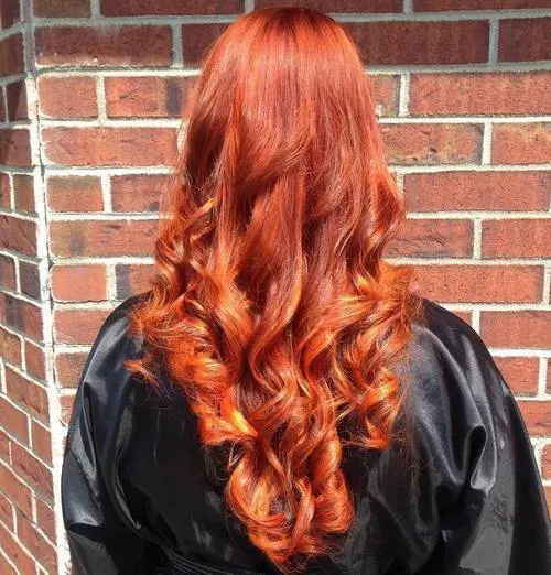  Red ombre hairstyle for girl