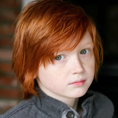 Cool Neat and red little boy hairstyle
