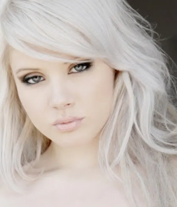 Platinum White hair color for women 