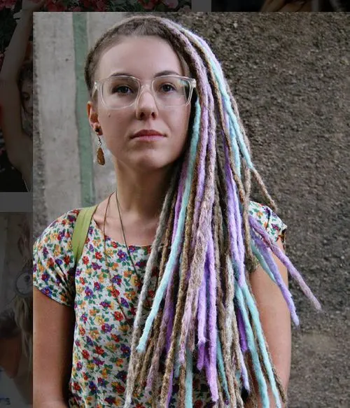  Rainbow dreadlocks haircut for young girl 