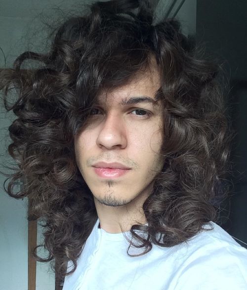 long curly hairstyle for men 