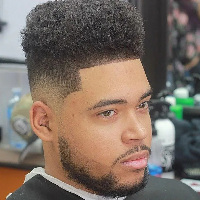  line up Boxy Cut hair for black men