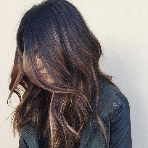 Black and brown hair with blonde highlights