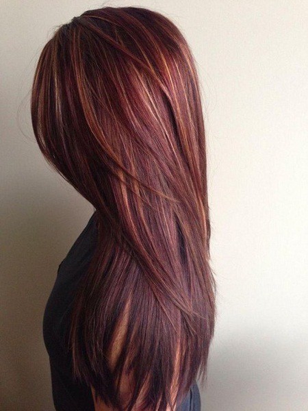 black hair with red highlights for amazing girl