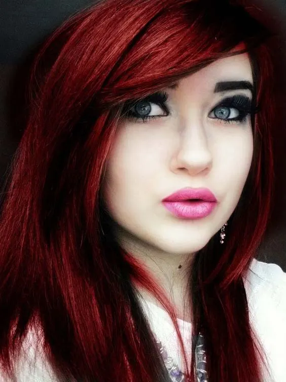 dark cherry red hair