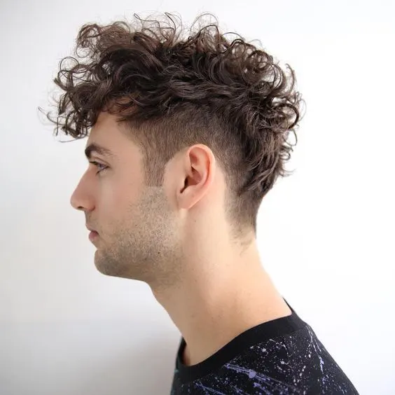 modern Curly fohawk hairstyle 