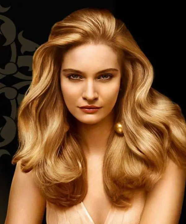 Voluminous Style golden blonde hair for women 