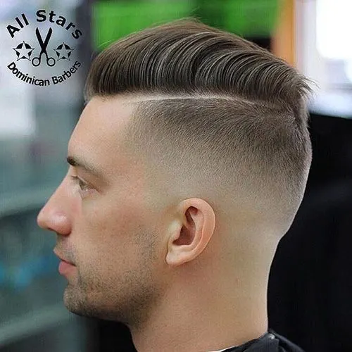 high taper fade haircut with comb over hairstyle