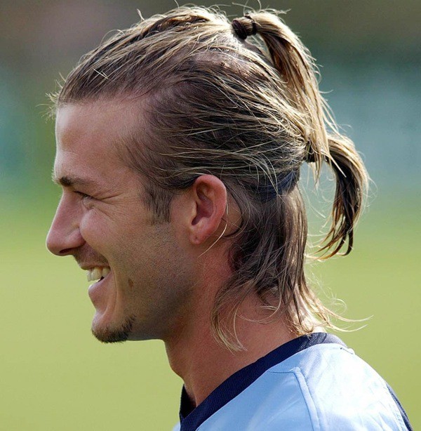 England captain David Beckham with new hair style worn during practice at the team hotel, near Maldon, Essex. THIS PICTURE CAN ONLY BE USED WITHIN THE CONTEXT OF AN EDITORIAL FEATURE. NO WEBSITE/INTERNET USE UNLESS SITE IS REGISTERED WITH FOOTBALL ASSOCIATION PREMIER LEAGUE.