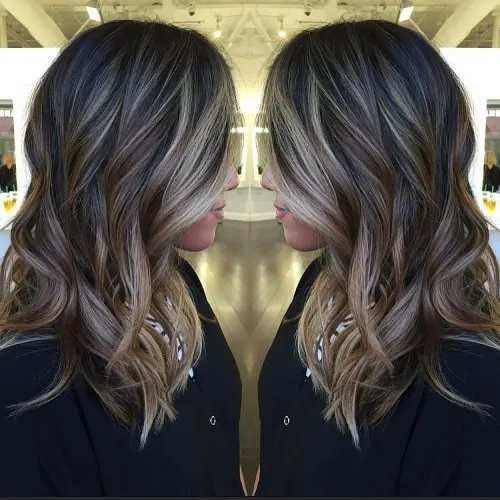 Purple and blonde with balayage ombre Hair